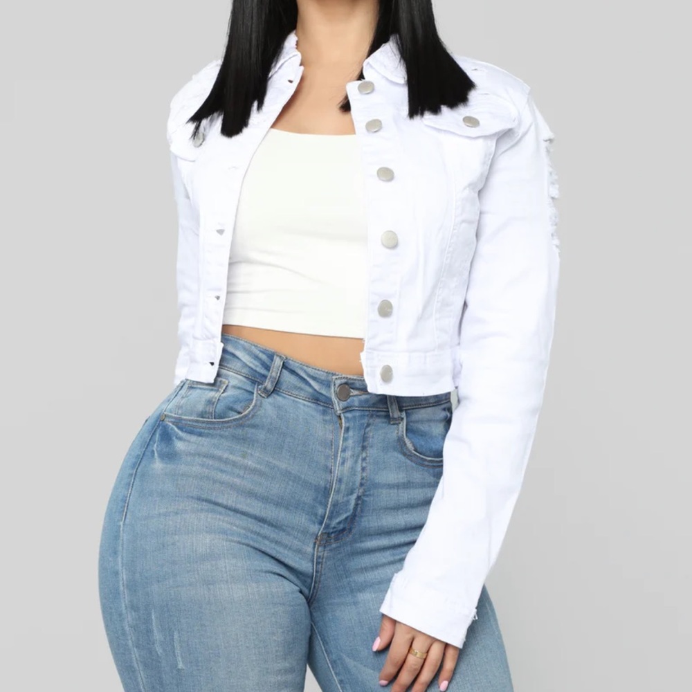 White Fashion Nova jean jacket